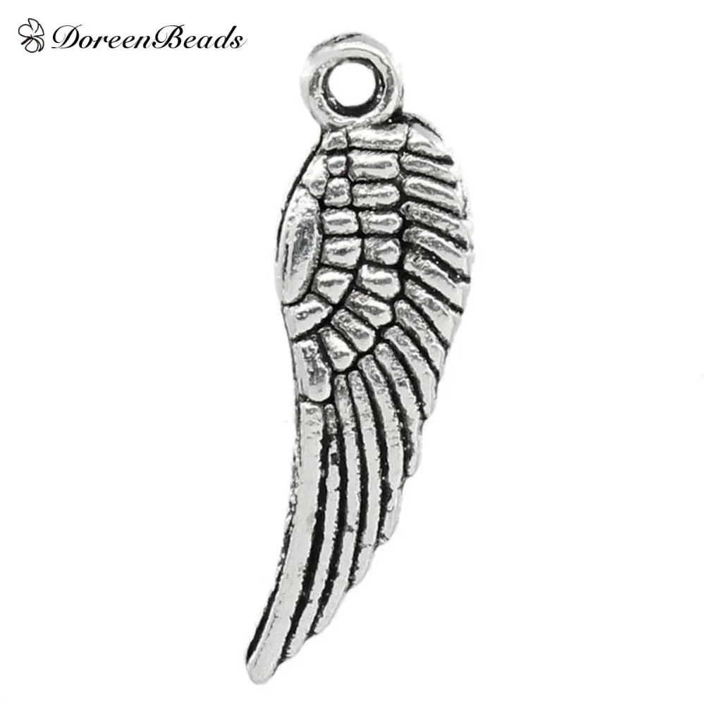 

DoreenBeads Tibetan silver color Tercel Wing Charms Pendants 5x17mm 50PCs