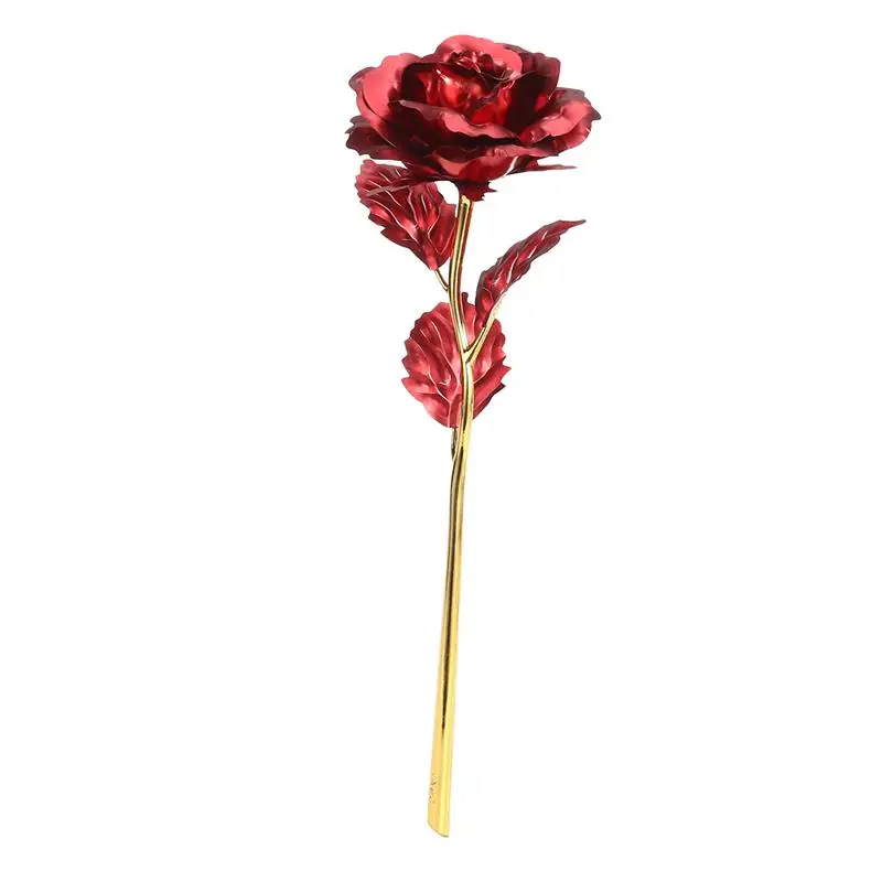 24 K Plaqué Or Longue Tige Rose Fleur Pour La Saint Valentin