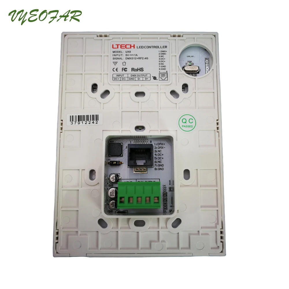  New UX8 LED RGBW Controller RF2.4G and DMX512 4 zone Multi Function 146mm Wall Glass Touch Panel RG - 32798502493