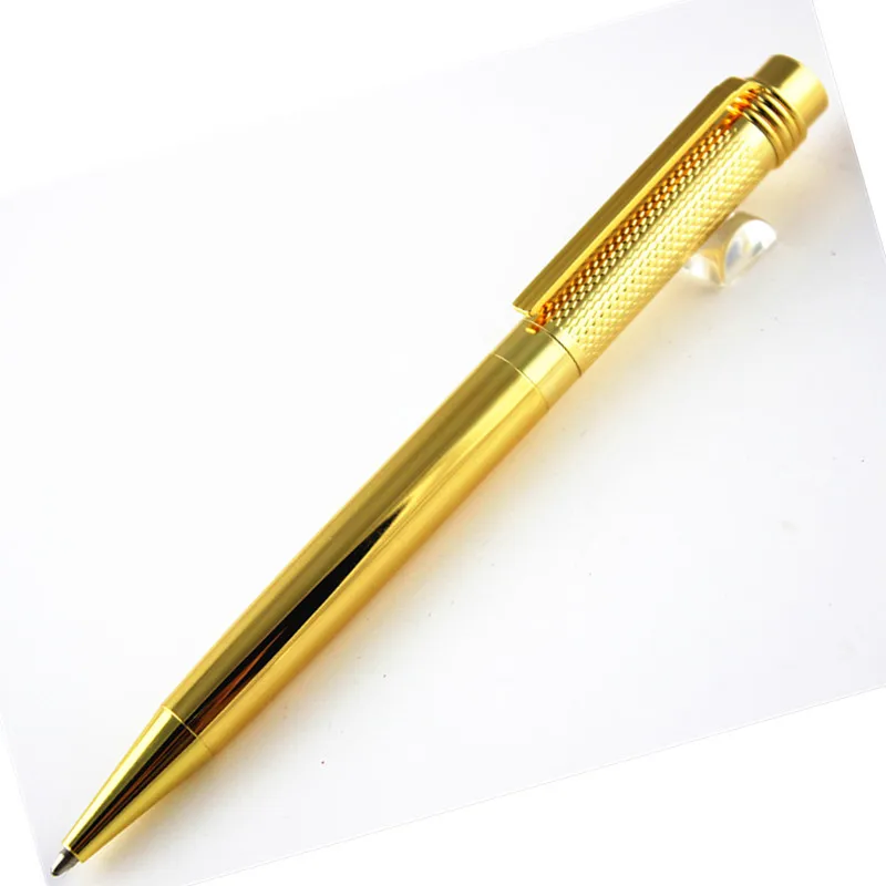 Высококачественная Роскошная металлическая шариковая ручка Золотая шляпа черная деловая офисная средняя Подарочная шариковая ручка новинка - Цвет: 02