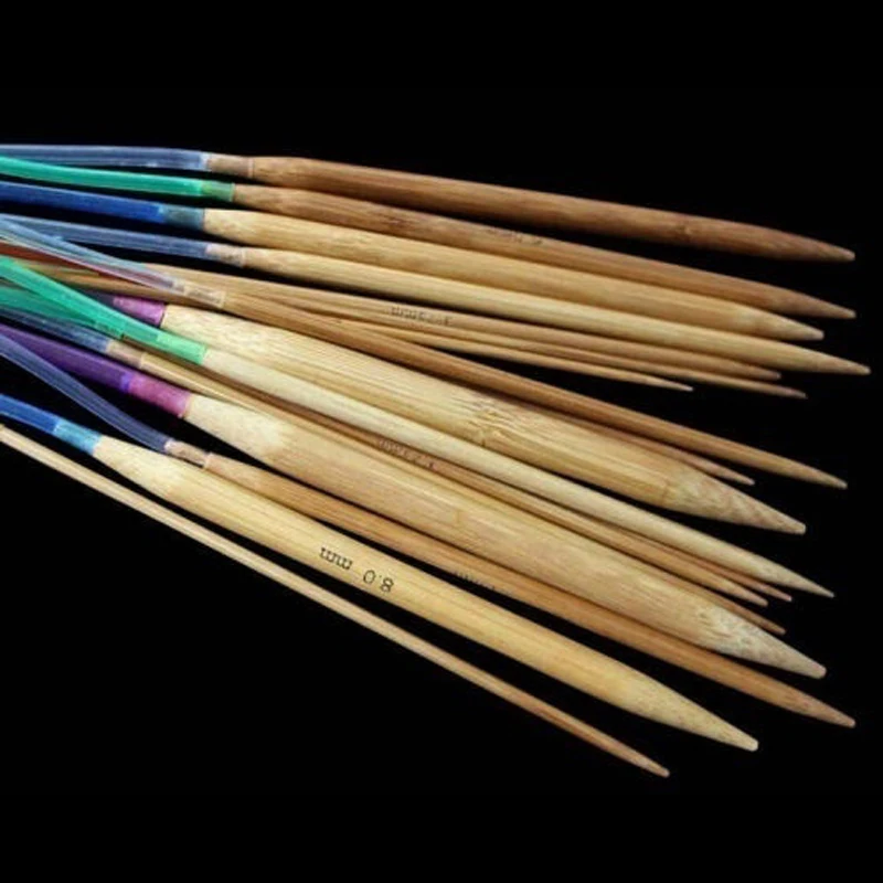 Mayitr 18pcs 40/60/80/100/120cm Multicolor Tube Circular Carbonized Knitting Needles 2.0-10.0mm Crochet Hooks Sewing Tools