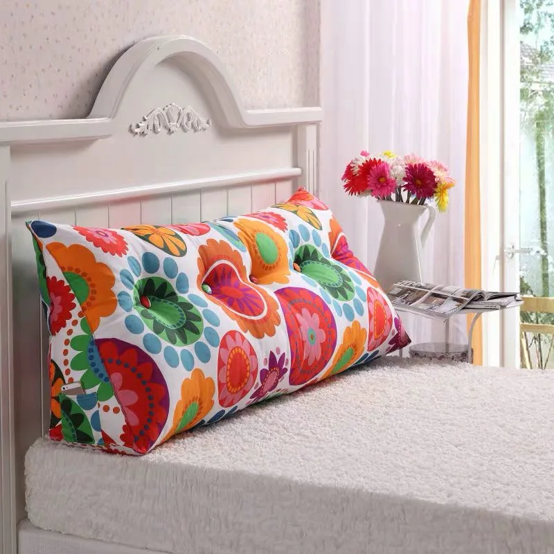 Хлопок холст печать длинная подушка сиденье Подушка для спинка кровати Подушка большая поясная подушка - Цвет: 3