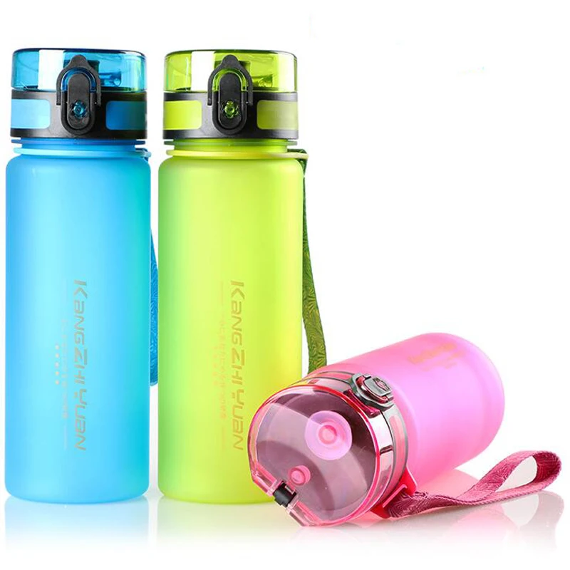 

ZGJGZ Water Bottle Health Environmental Plastic Outdoor Sports Bottles Portable Fashion Colorful Drink Bottle