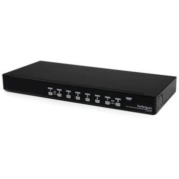 

StarTech.com 8 Port 1U Rackmount USB KVM Switch with OSD, 1920 x 1440 pixels, Rack mounting, 1U, Black