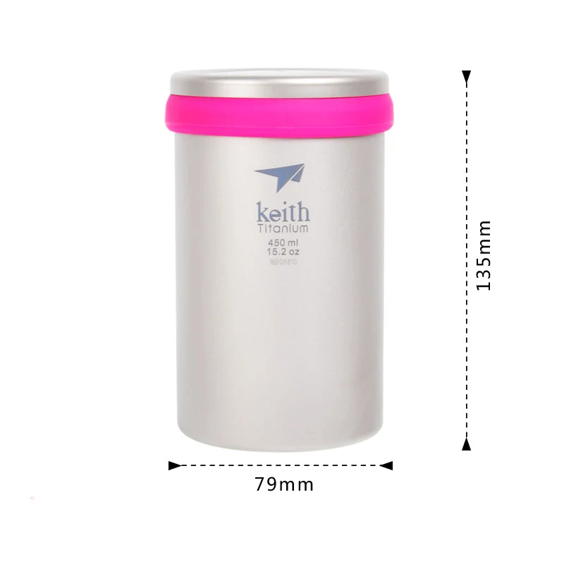 450 mL/15.2 oz doble pared Keith Titanium Copa con suelta café infuser acampar taza de té con tapa viajes taza tetera Ti3521