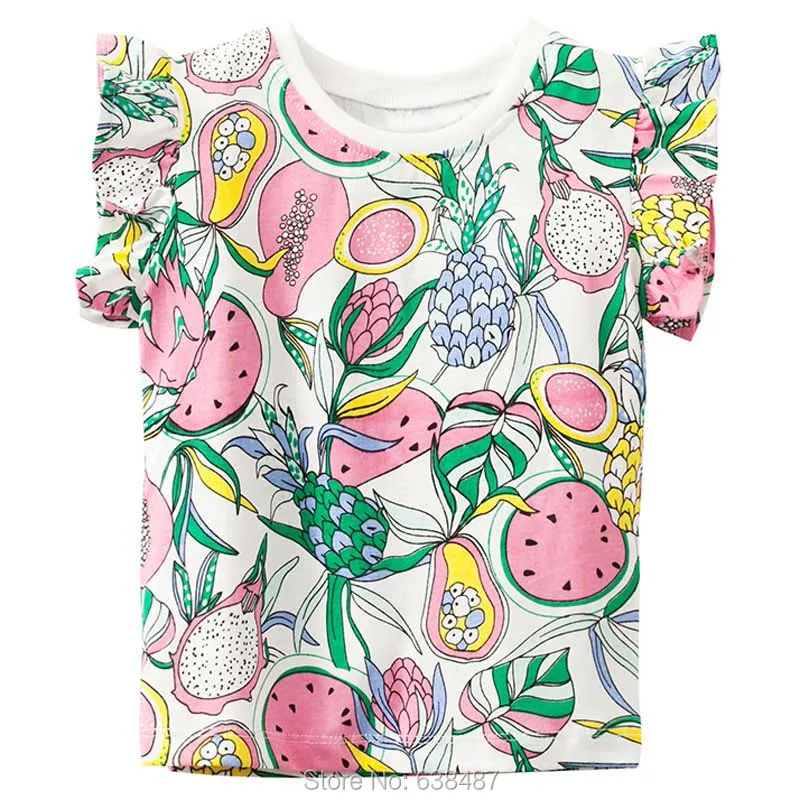 Новинка года, брендовые качественные футболки из хлопка для маленьких девочек летняя детская одежда детская футболка с короткими рукавами одежда для маленьких девочек