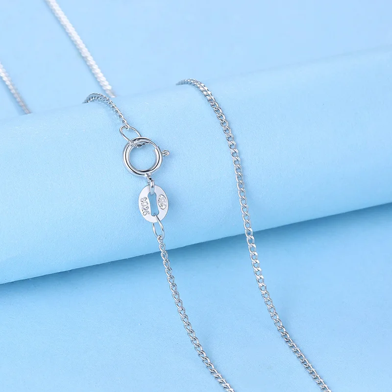 

Elegant Sweater chain Necklace 1 mm 40CM/45CM length Solid 925 Sterling Silver Wedding Chain Necklace White Gold Color