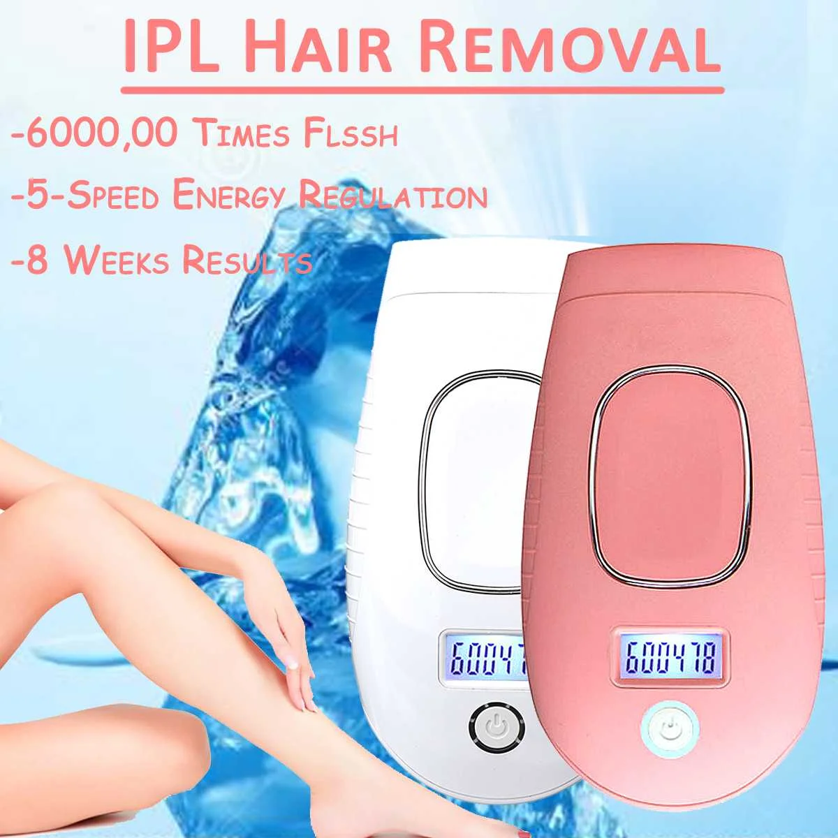

600000 Flash Professional Permanent IPL Epilator Laser Hair Removal Electric Photo Women Painless Threading Hair Remover Machine