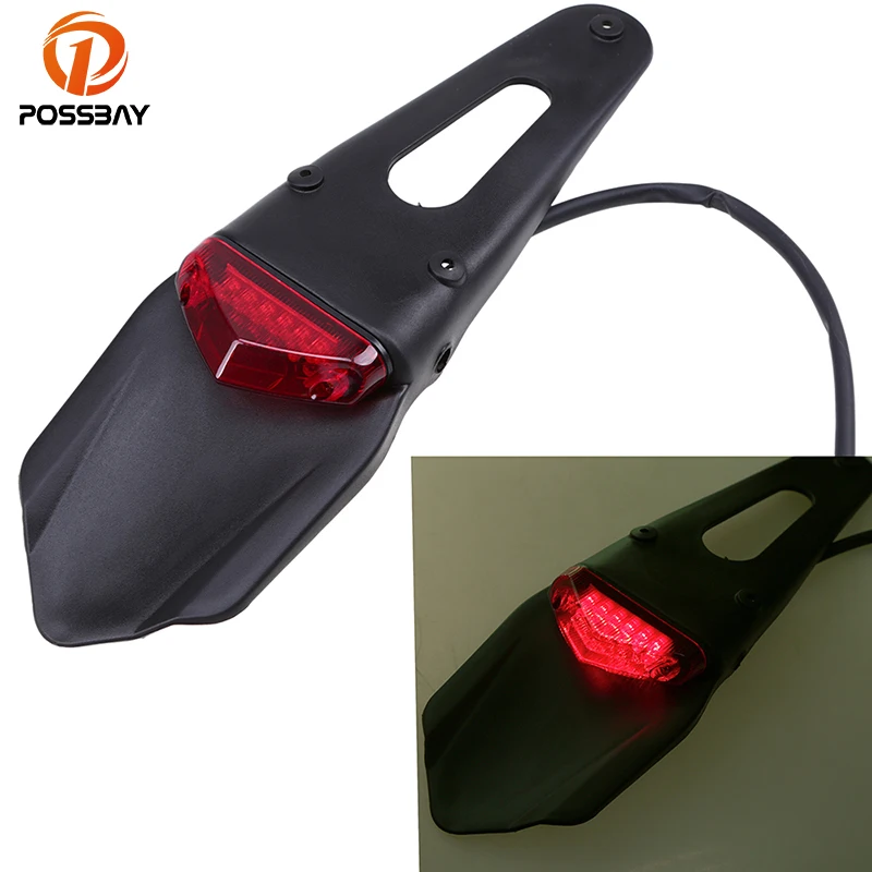 

POSSBAY Universal Motorcycle Rear Fender Taillight LED Stop Light For KTM Kawasaki Suzuki Yamaha Cafe Racer Enduro Taillight