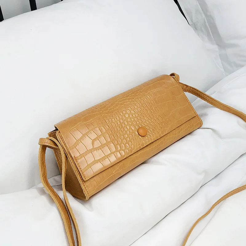 

Elegant Female Stone Pattern Flap Square bag 2019 New Quality PU Leather Women's Designer Handbag Travel Shoulder Messenger Bag