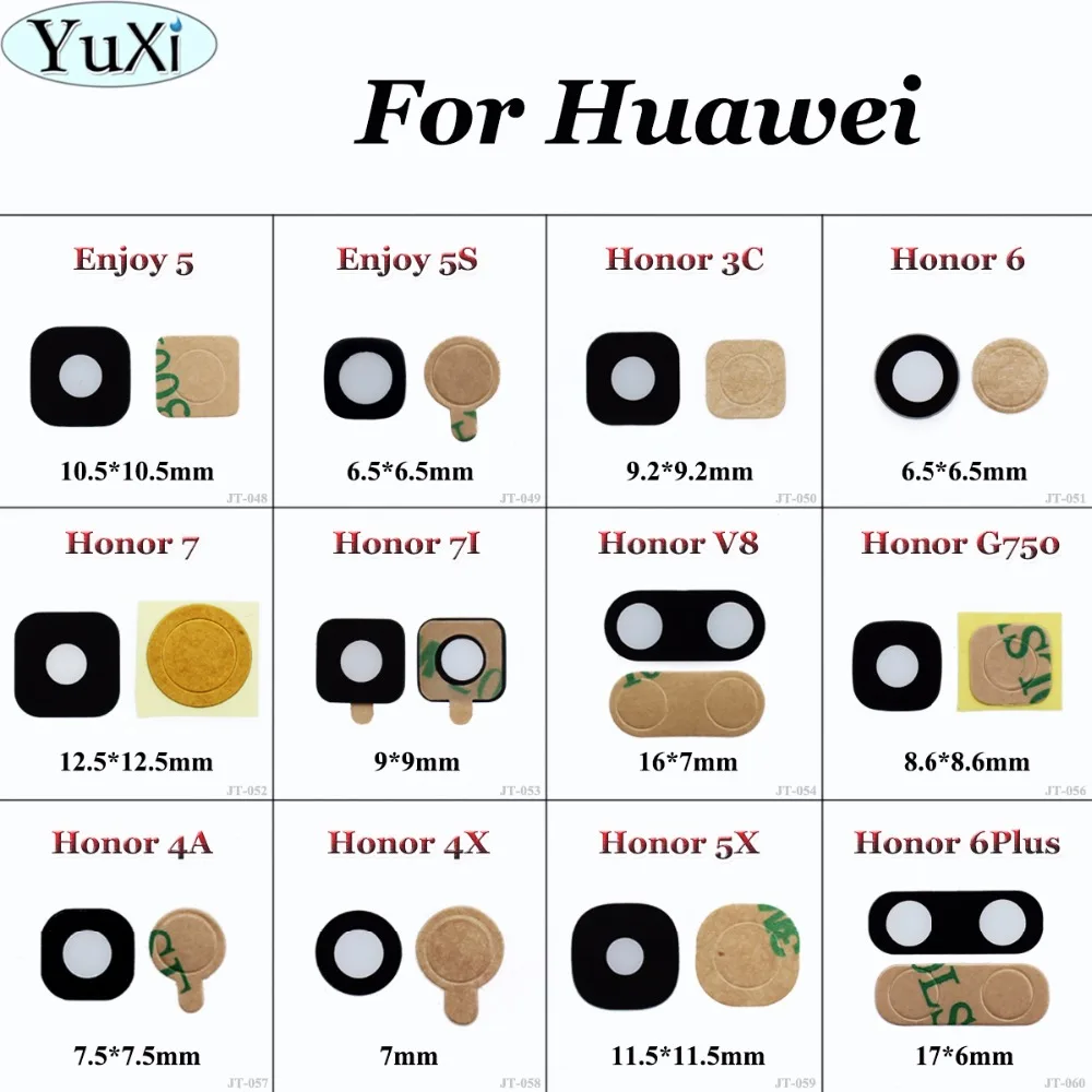 YuXi 1 шт. Задняя крышка объектива камеры для Huawei Honor 6 3C 4X 7 7I V8 G750 4A 5X 6plus Enjoy 5|rear back