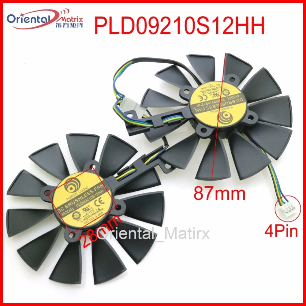 Вентилятор VGA PLD09210S12HH 12 В 0 40 А 87 мм для видеокарты ASUS GTX1060 GTX1070 RX480 RX570 | Компьютеры и