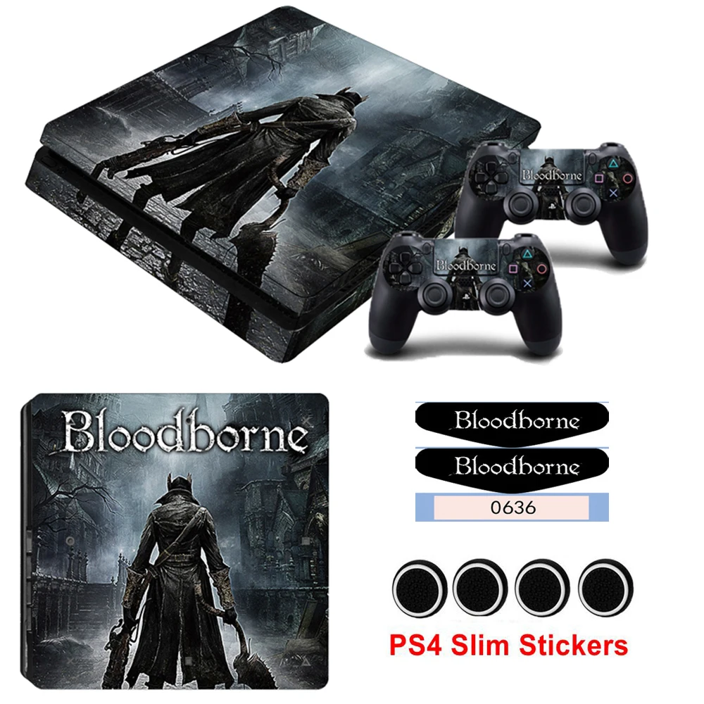 Светодиодный светильник бар кожа игра Bloodborne Кожа Наклейка для Playstation 4 Slim PS4 Slim консоль наклейки и 2 контроллера наклейки и крышки