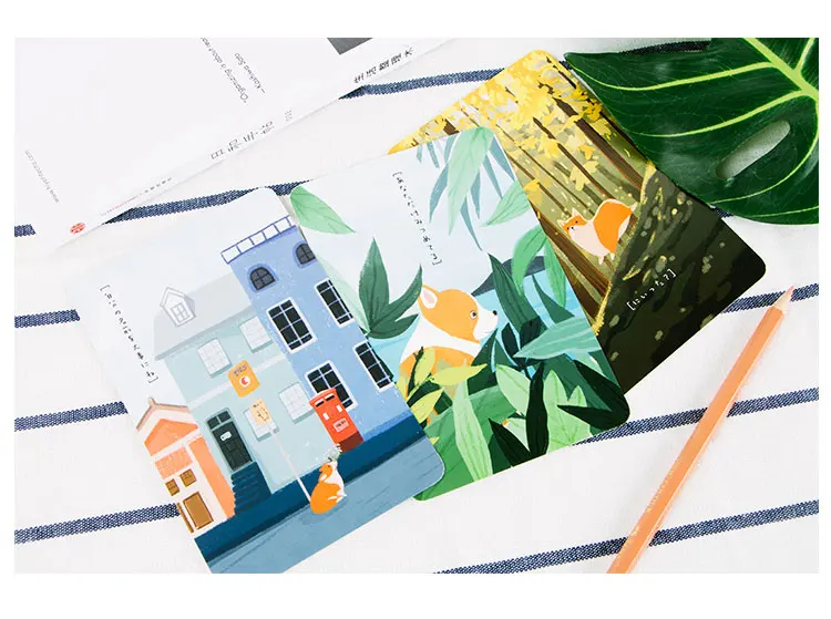 30 sheets Lot Cute Cartoon Corgi Postcard Greeting Wish Card Christmas and New Year Fashion gifts 14X 9cm (8)