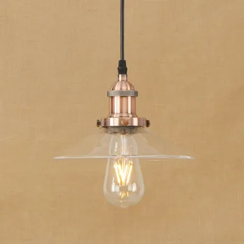 

Red bronze American Vintage led pendant light Industrial Creative Retro Loft Pendant Light Glass Iron Restaurant Lamp RPL0043
