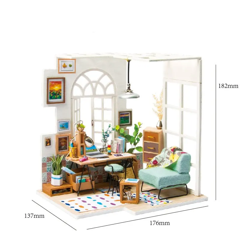 

Beautiful Quiet Doll House Miniature With Furniture Wooden Dollhouse DIY Model Toy Decoration Craft Gift Collection Girl Toys