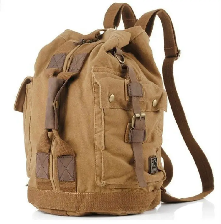 2017 Fashion Vintage Military Cotton Canvas Men S Backpack 2017 Fashion Vintage Military Cotton Canvas Men S Backpack Bucket Bag School Male