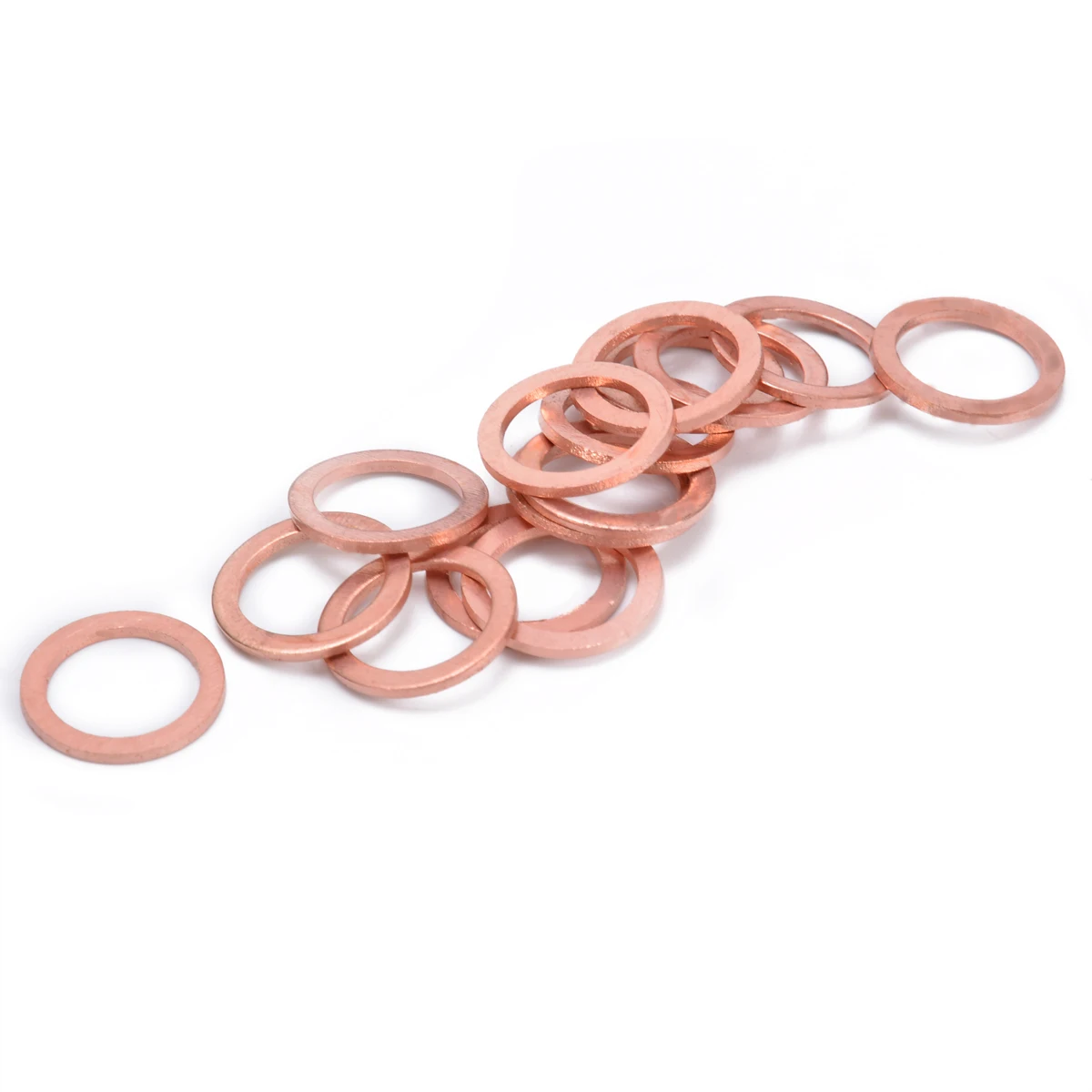 15Pcs M10 Copper Crush Washers HEL Motorcycle Bike Car Brake Line Banjo Bolt M10 Copper Washers Flat Seal Ring Fitting