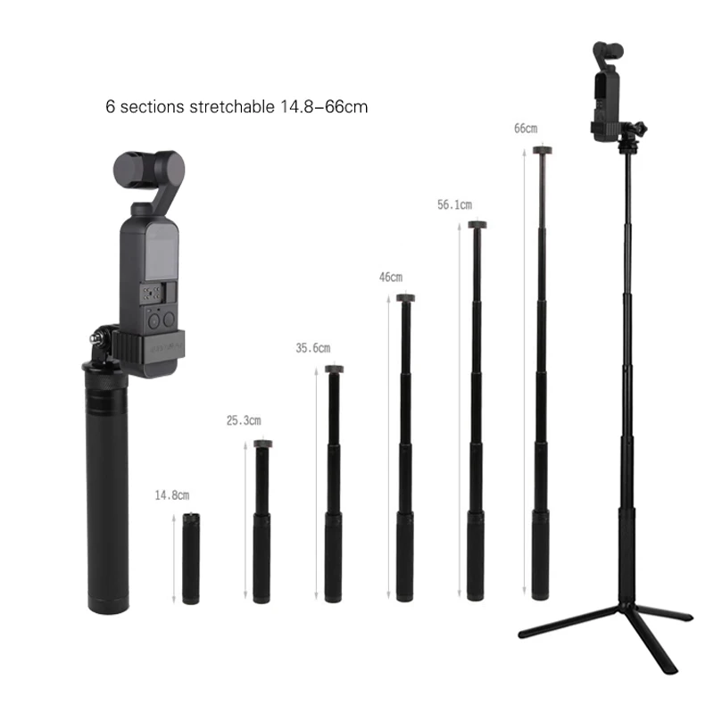 osmo Pocket Handheld selfie stick rod + tripod stabilize holder with Metal Clip For DJI osmo Pocket camera gimbal  1 (9)