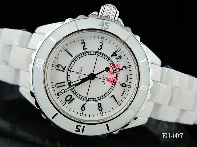 

New Men Women Luxury Japan Quartz Black White Ceramic Date Round Watch couple of high-quality Ceramica Lady Watches