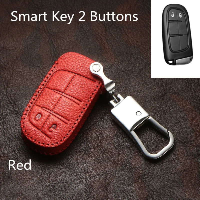 1pc For 2014-2019 Jeep Grand Cherokee Carbon Fiber Smart Key Case Cover Holder