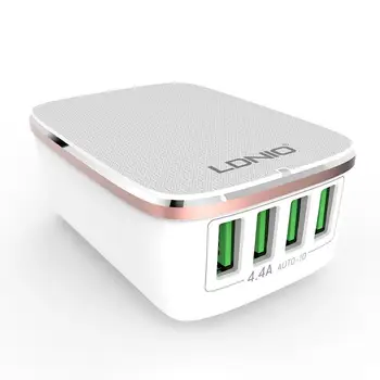 

2019 New Arrival LDNIO A4404 Portable Home Travel 4 USB Ports 4.4A Wall AC Charger Power Adapter