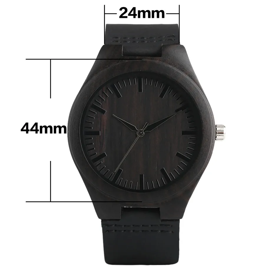 full black wood watch