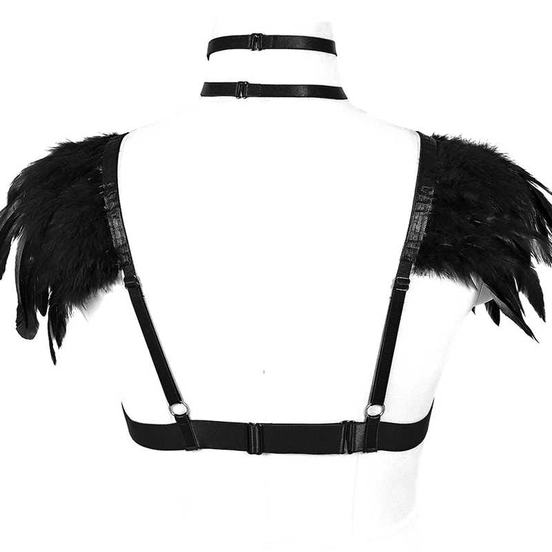 Feather Epaulette Наплечные Крылья ангела регулируемый ремень клетка бюстгальтер шея