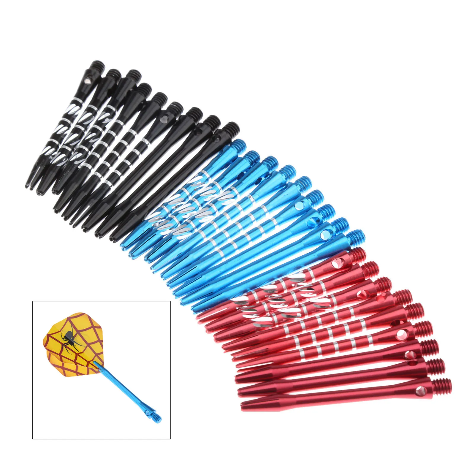 30pcs/Lot 2BA Aluminum 53mm Medium Darts Shaft Harrows Dart Stems Shafts With Standard 4 5mm