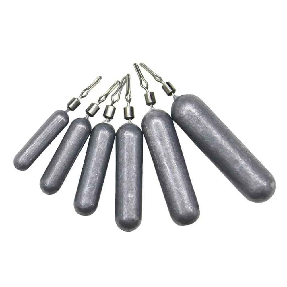 

OUTAD 5Pcs Set Pour Fishing Lead Sinker Cylindrical Shape Accessories Sinker Fishing Tackle Solid Drop Shot Fishing Tackle