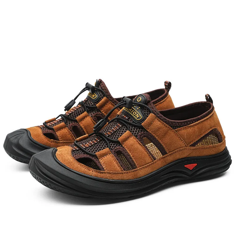 

Summer Leather Men's Sandals Classic Roman Soft Bottom Sandals Breathable Slippers Men's Outdoor Water Sports Shoes Beach Sandal