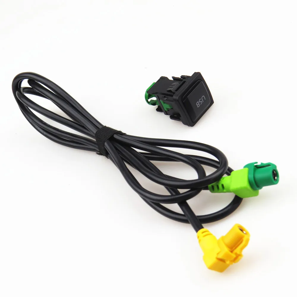 Interfaz de puerto de interruptor USB FHAWKEYEQ RCD510 + conector de arnés de Cable para VW Golf MK