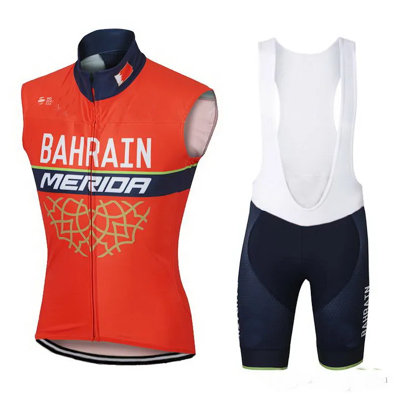 2017 New Summer Sleeveless Cycling Jersey Quick Dry Team Bahrain/Lampre