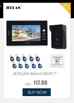 JERUAN Home 2 белый дверной звонок Домофон 7 ''ЖК-Видео дверной телефон домофон комплект 2 монитора 700TVL RFID доступ COMS камера