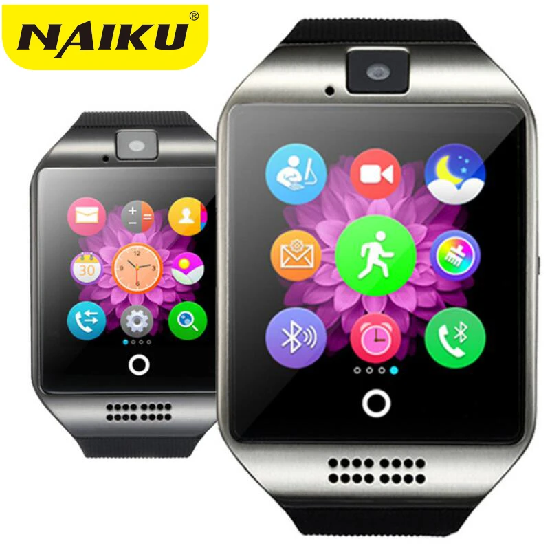melhor Q18 Smartwatch Bluetooth Relógio Inteligente Android Phone Call 2 Relogio g GSM SIM Câmera Cartão TF para iPhone Samsung HUAWEI PK GT08 A1