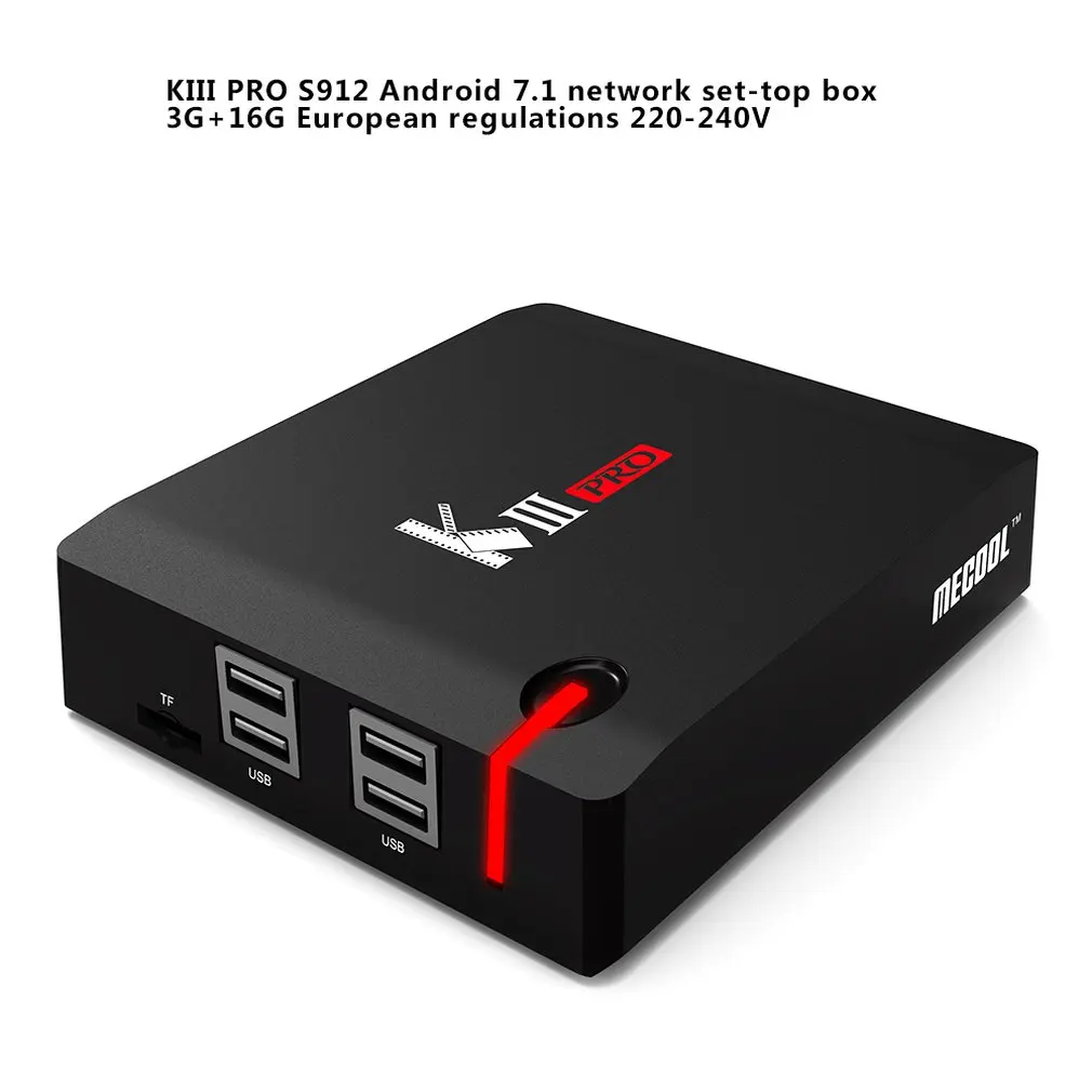 

KIII PRO S912 Set top box Android 7.1 network set-top box 3G+16G media player set-top box