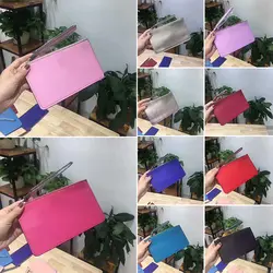 2019 Новый Для женщин кошелек клатч женский кошелек на молнии длинные деньги сумки простой Стиль монет тонкие кошельки женский однотонный