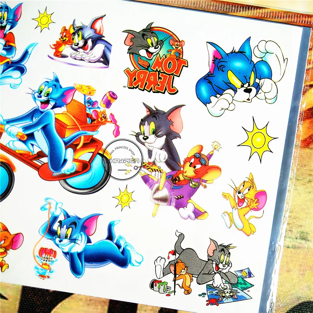 SHNAPIGN временная татуировка для детей Tom Cat и Jerry Mouse стикер боди арта s 17*10 см