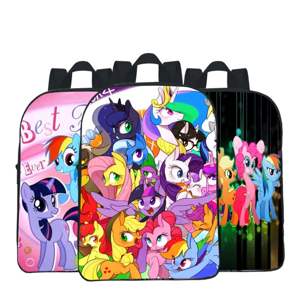 

Kids backpack 2018 Newest My pony 12 Inch mini Backpack lovely Students School Bag For Girls Boys Rucksack customize