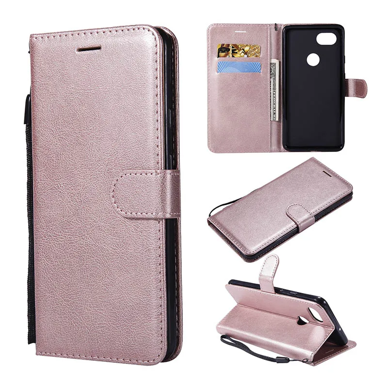 Luxury Plain PU Leather Flip Case For Google Pixel 2 XL Protective Wallet Cover For Google Pixle 2XL With Credit Cards Coque     (8)