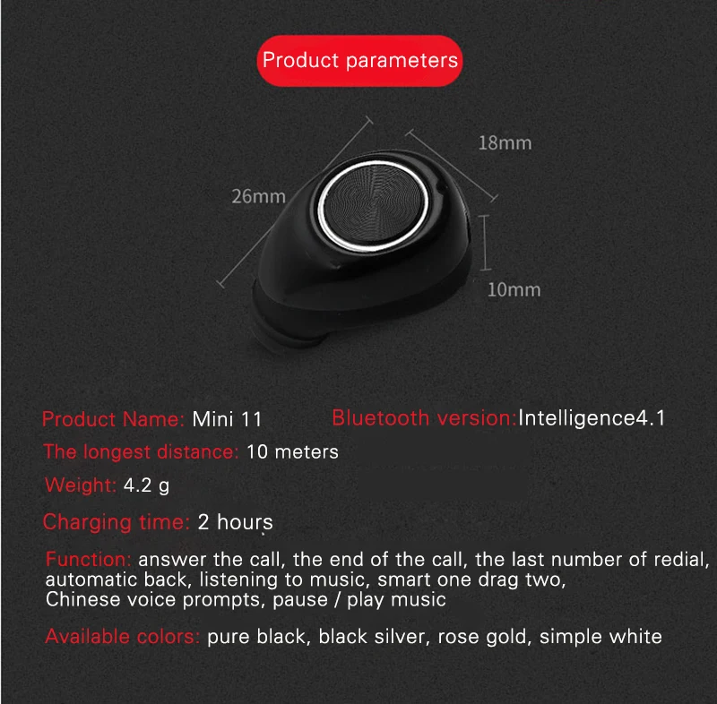 Ollivan TWS11 Mini Bluetooth Earphone Twins Wireless Headset Stereo Sports Auriculares One Drag Two Earbuds With Microphone (2)