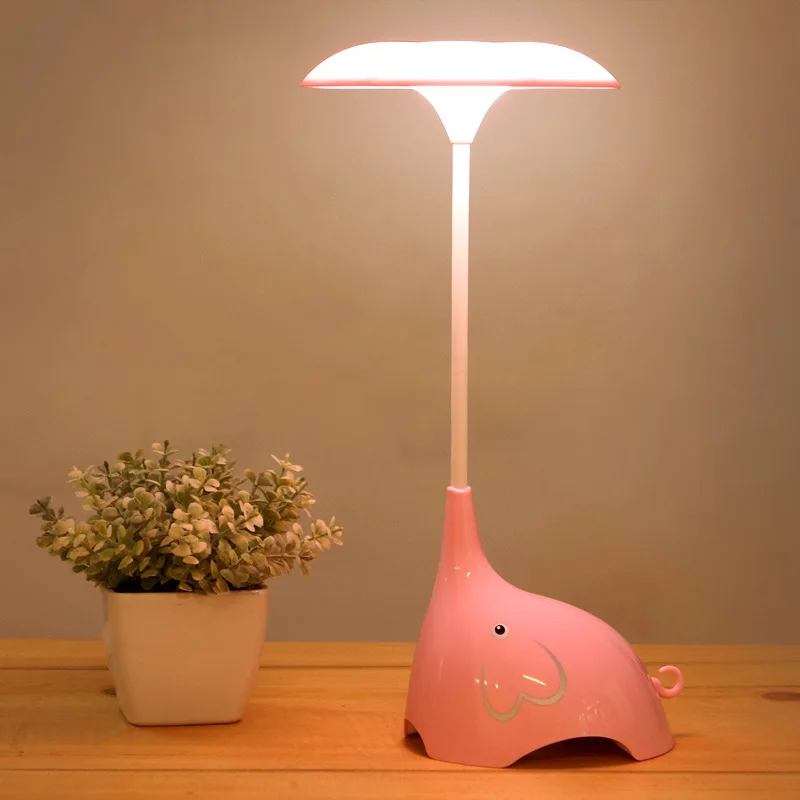 Novelty Lighting Lovely Elephant Desk Lamp USB Battery Powered Bedsides Night Lamp For Kids