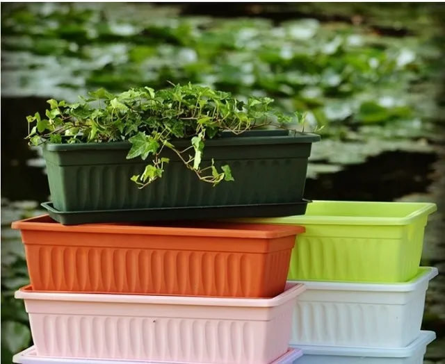 Vegetables and flower pots plastic rectangle plastic flowerpot grow