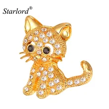 Женская/Мужская брошь в виде кошки B2453|brooch jewelry|pins and broochesrhinestone brooch