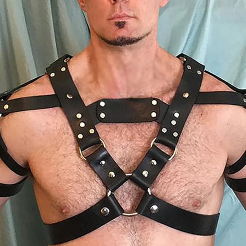 

2019 New Fetish Lingerie Men Belt Designer Belts Men High Quality Body Bondage Sexy Harness Goth Belt Harajuku Holographic Rave
