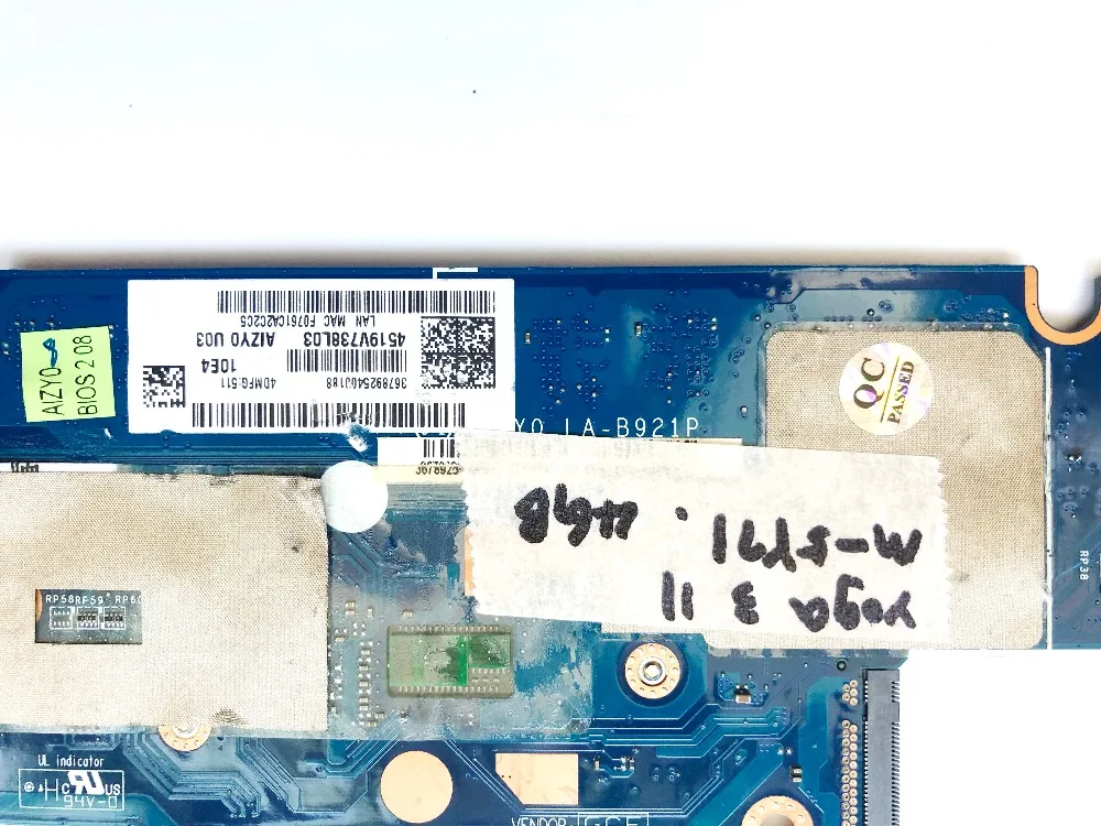 Finest  Original for Lenovo YOGA 3 11 laptop motherboard YOGA 3 11 M-5Y71 4GB LA-B921P 5B20H33255 tested go