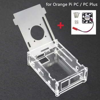 

High Quality Transparent Clear Acrylic Case Box Shell Enclosure with Cooling Fan for Orange Pi PC / PC Plus Case