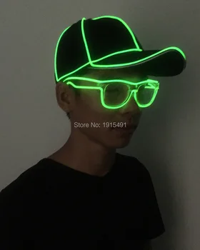 

Bulksale Music Active April Fools Day Decor Led Strip Neon Twinkle Eyewear EL Wire Cold Light Carnival Glasses for National Day