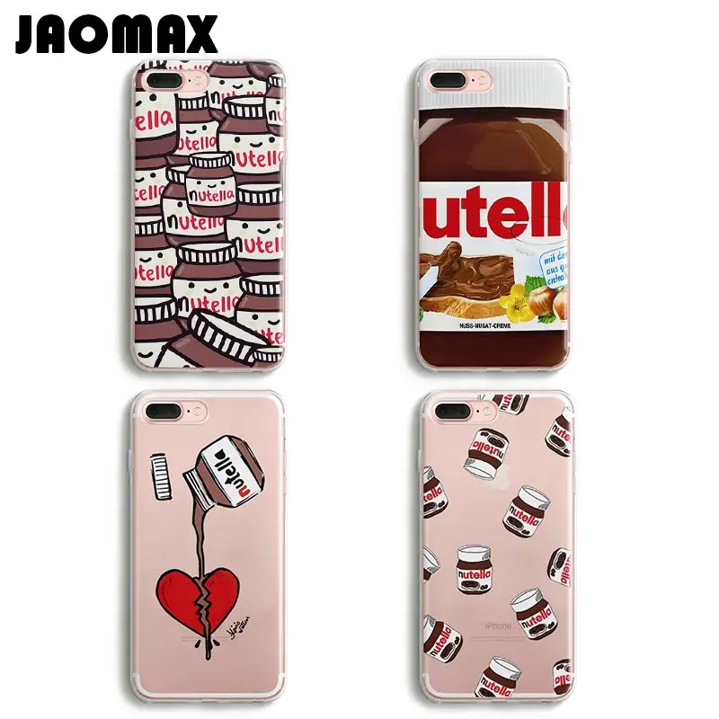 Jaomax чехол с милым сердцем Tumblr Nutella для iPhone 8 Xs Xr 6 Plus 5 SE 7 X прозрачные мягкие