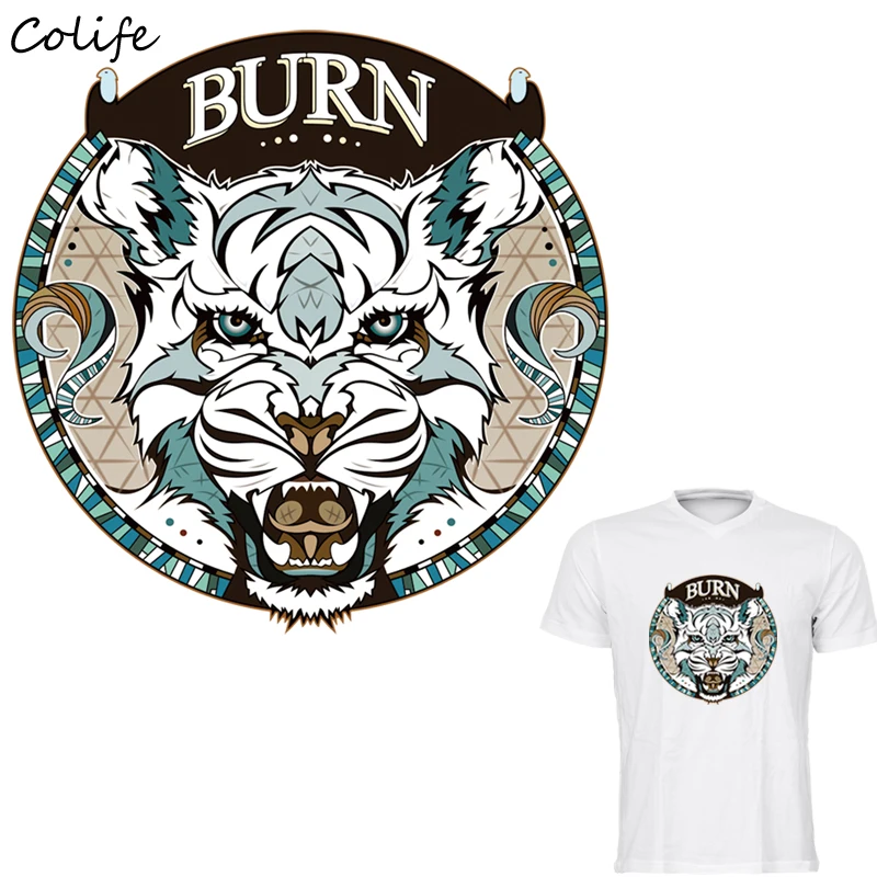 

3D Tiger Iron On Patch Clothes Decoration DIY Accessory New Design Washable Print On T-Shirt Patches 20x20cm